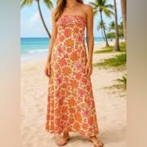 Lilly Pulitzer Delfina Strapless “Truly Unruly" Floral Maxi Dress NWT Size S